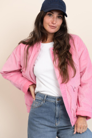 Lollys Laundry |  Corduroy bomber jacket Hawaii | pink | Picture 6