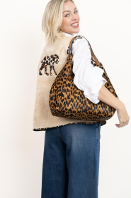 Lollys Laundry |  Teddy leopard print waistcoat Jace | beige | Picture 4