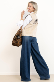 Lollys Laundry |  Teddy leopard print waistcoat Jace | beige | Picture 3