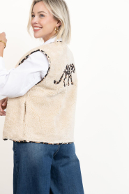 Lollys Laundry |  Teddy leopard print waistcoat Jace | beige | Picture 8