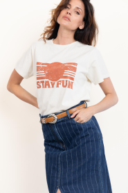 ba&sh |  T-shirt with print Reese | natural | Picture 4