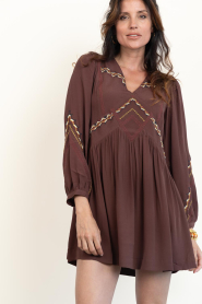 ba&sh |  Viscose mini dress Tay | brown | Picture 2