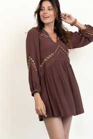 ba&sh |  Viscose mini dress Tay | brown | Picture 6