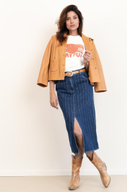 ba&sh |  Denim pinstripe midi skirt Romy | blue | Picture 2