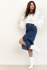 ba&sh |  Denim pinstripe midi skirt Romy | blue | Picture 3
