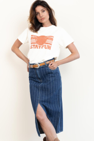 ba&sh |  Denim pinstripe midi skirt Romy | blue | Picture 4