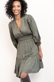 ba&sh |  Satin mini dress Cyrilia | green | Picture 2