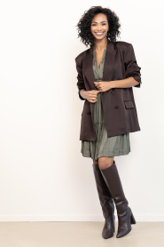 ba&sh |  Satin mini dress Cyrilia | green | Picture 4