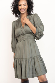 ba&sh |  Satin mini dress Cyrilia | green | Picture 5
