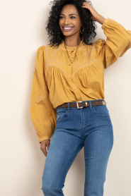 ba&sh |  Blouse with embroidery Jaky | yellow | Picture 5