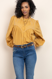 ba&sh |  Blouse with embroidery Jaky | yellow | Picture 7