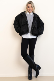 Club L'avenir |  Sweater with balloon sleeves Sayeh | Grijs | Picture 3