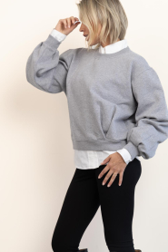 Club L'avenir |  Sweater with balloon sleeves Sayeh | Grijs | Picture 7