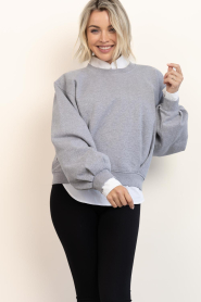 Club L'avenir |  Sweater with balloon sleeves Sayeh | Grijs | Picture 5