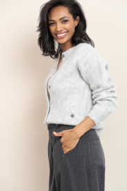 Club L'avenir |  Brushed mohair cardigan Edeh | grey | Picture 4