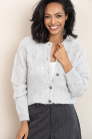 Club L'avenir |  Brushed mohair cardigan Edeh | grey | Picture 7