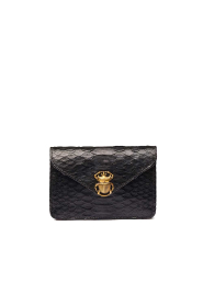 Claris Virot |  Leather wallet with snake pattern Alex | black  | Picture 1