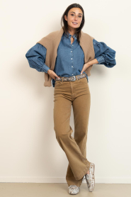 Lois Jeans |  High waist wide leg jeans Palazzo L34 | camel | Picture 3