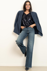 Lois Jeans |  Mid waist wide leg jeans Rosalia L34 | blue | Picture 2