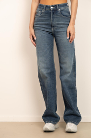 Lois Jeans |  Mid waist wide leg jeans Rosalia L34 | blue | Picture 5