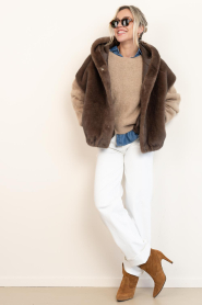 STUDIO AR |  Faux Mink waistcoat Olena | brown | Picture 3