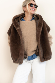 STUDIO AR |  Faux Mink waistcoat Olena | brown | Picture 4