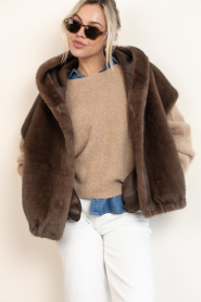 STUDIO AR |  Faux Mink waistcoat Olena | brown | Picture 5