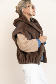 STUDIO AR |  Faux Mink waistcoat Olena | brown | Picture 6