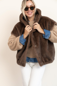 STUDIO AR |  Faux Mink waistcoat Olena | brown | Picture 2