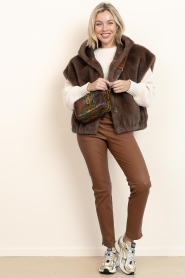 STUDIO AR |  Faux Mink waistcoat Olena | brown | Picture 9