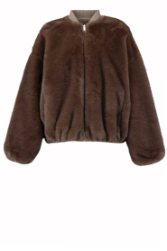 STUDIO AR |  Reversible faux Mink jacket Etta | brown | Picture 1