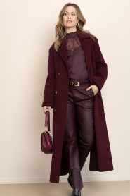 STUDIO AR |  Woolen coat with belt Mae | burgundy | Picture 9