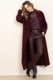 STUDIO AR |  Woolen coat with belt Mae | burgundy | Picture 5