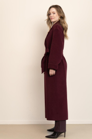 STUDIO AR |  Woolen coat with belt Mae | burgundy | Picture 7