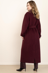 STUDIO AR |  Woolen coat with belt Mae | burgundy | Picture 8