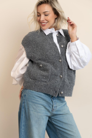 STUDIO AR |  Cardigan with studs Idony | grey | Picture 4