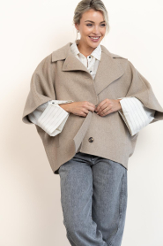 STUDIO AR |  Woolen poncho Avy | beige | Picture 6