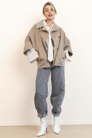 STUDIO AR |  Woolen poncho Avy | beige | Picture 3