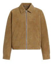 STUDIO AR |  Suede bikerjack with studs Tina | camel | Picture 1