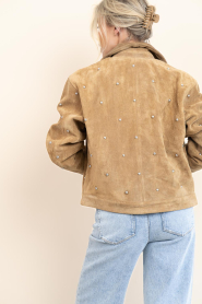 STUDIO AR |  Suede bikerjack with studs Tina | camel | Picture 10