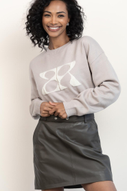 STUDIO AR |  Soft sweater with logo Nissa | beige | Picture 2