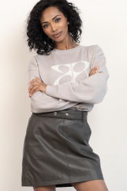STUDIO AR |  Soft sweater with logo Nissa | beige | Picture 5