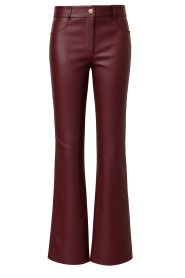 STUDIO AR |  Stretch leather straight leg pants Duana | burgundy | Picture 1