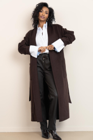 STUDIO AR |  Stretch leather jogger Nora | brown | Picture 4