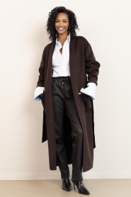 STUDIO AR |  Stretch leather jogger Nora | brown | Picture 2