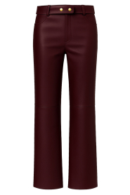 STUDIO AR |  Non stretch leather pants Kaia | burgundy | Picture 1