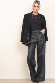 STUDIO AR |  Non stretch leather pants Kaia | black | Picture 3
