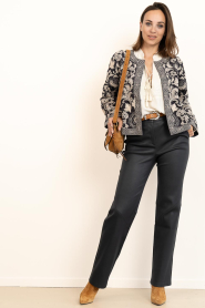 STUDIO AR |  Stretch leather pants Malea | dark blue | Picture 2