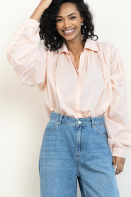 Antik Batik |  Cotton voile blouse Ange | pink | Picture 2