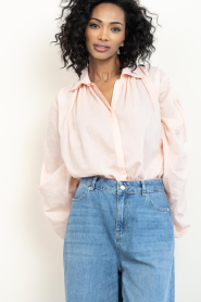 Antik Batik |  Cotton voile blouse Ange | pink | Picture 4